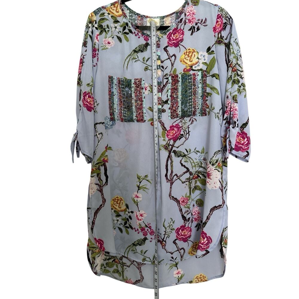 Anthropologie Fig and Flower Dress Women's Large Floral Beach Cover up Sho SizeM - Picture 3 of 8